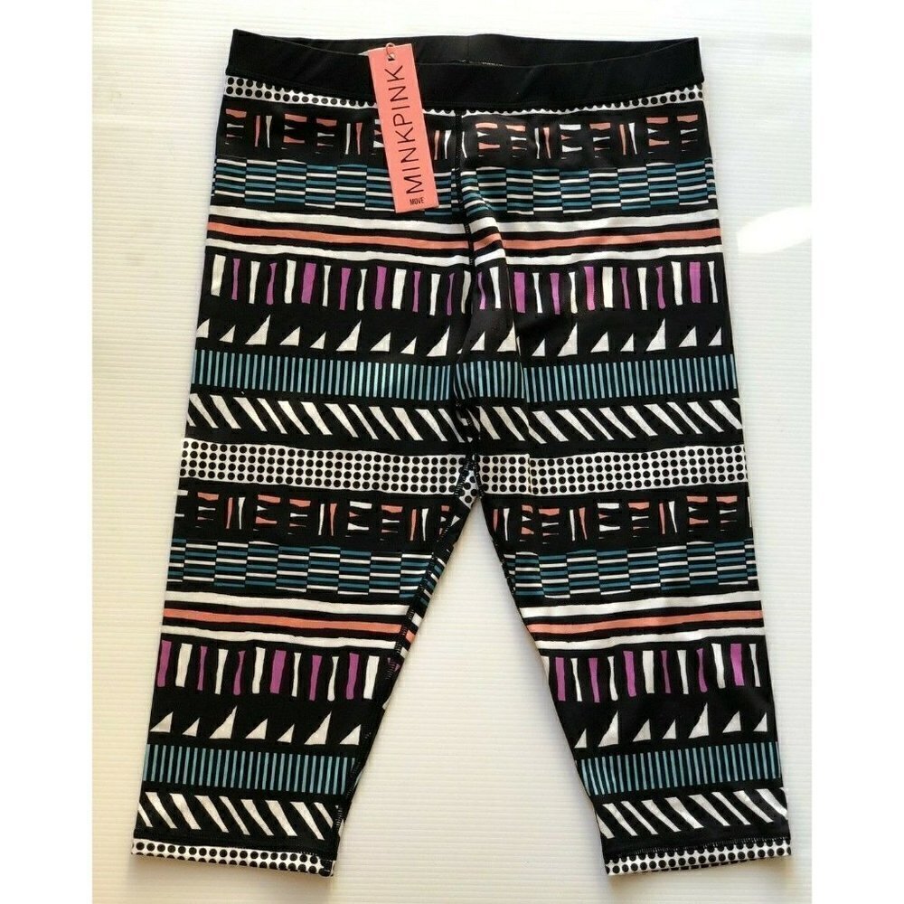 MinkPink Personal Best Crop Legging Stretch Active Pants Size L - Picture 2 of 9